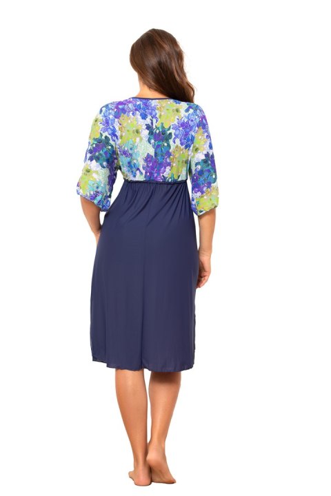 Sukienka Plażow Tunika Model Vivijen M-651 Blue/Navy - Marko Sukienka Plażow Tunika Model Vivijen M-651 Blue/Navy - Marko