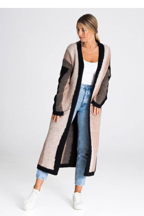 Sweter Kardigan Model M985 Black/Brown/Beige - Figl Sweter Kardigan Model M985 Black/Brown/Beige - Figl