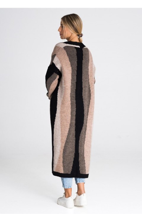 Sweter Kardigan Model M985 Black/Brown/Beige - Figl Sweter Kardigan Model M985 Black/Brown/Beige - Figl