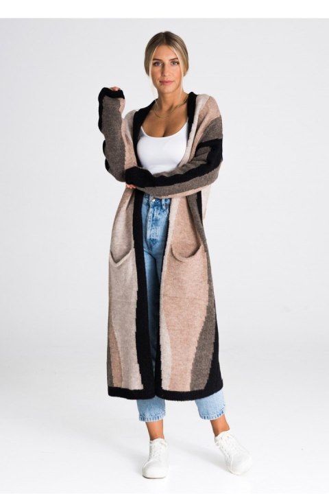 Sweter Kardigan Model M985 Black/Brown/Beige - Figl Sweter Kardigan Model M985 Black/Brown/Beige - Figl
