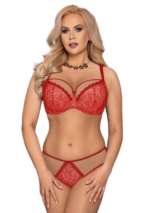 Biustonosz Soft Biustonosz Semi-Soft Model VB-323 Beige/Red - Vena Biustonosz Soft Biustonosz Semi-Soft Model VB-323 Beige/Red - Vena