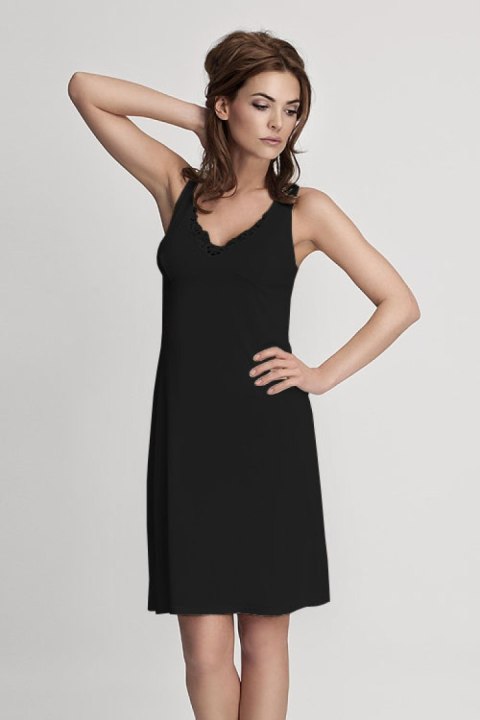 Koszulka nocna Halka Model 4127 Black - Mewa Koszulka nocna Halka Model 4127 Black - Mewa