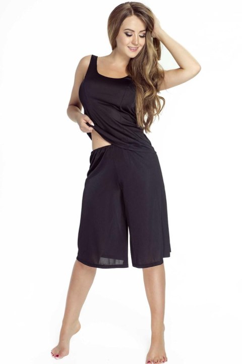 Koszulka nocna Halka Spodenki Model 4143 Black - Mewa Koszulka nocna Halka Spodenki Model 4143 Black - Mewa