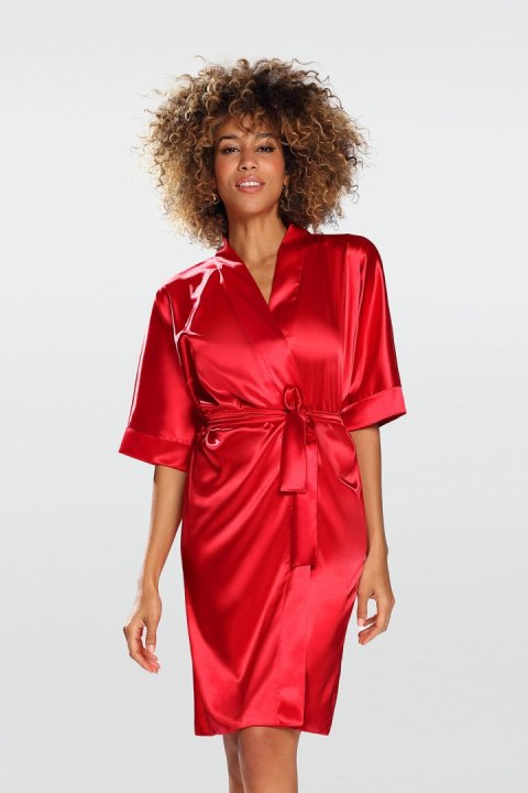 Szlafrok Peniuar Model Nable 100 Red - DKaren Szlafrok Peniuar Model Nable 100 Red - DKaren