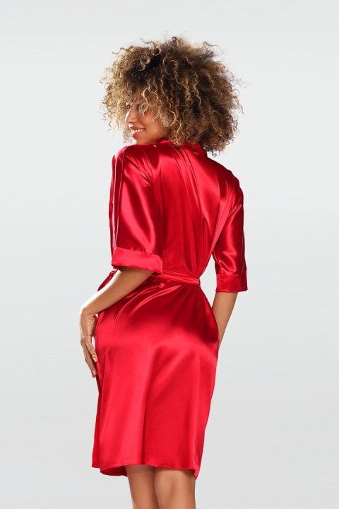 Szlafrok Peniuar Model Nable 100 Red - DKaren Szlafrok Peniuar Model Nable 100 Red - DKaren