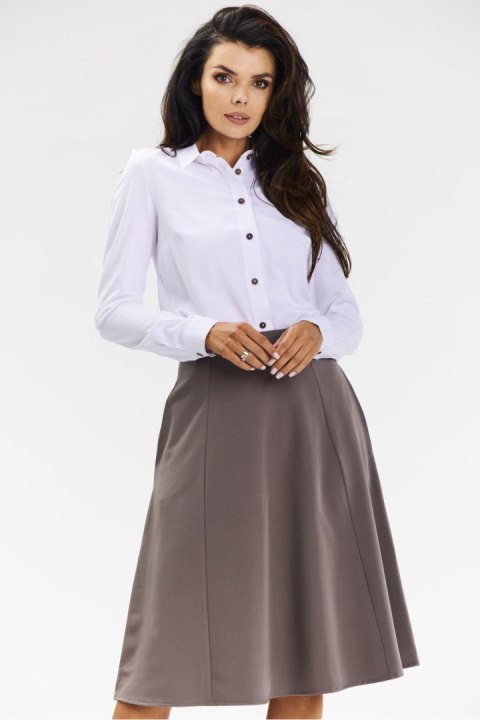 Spódnica Model A673 Taupe - awama Spódnica Model A673 Taupe - awama