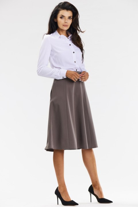 Spódnica Model A673 Taupe - awama Spódnica Model A673 Taupe - awama