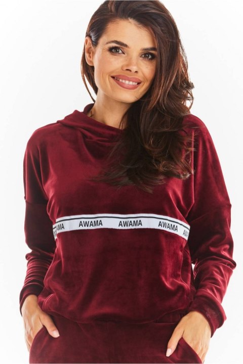 Bluza Damska Model A371 Bordo Welur - awama Bluza Damska Model A371 Bordo Welur - awama