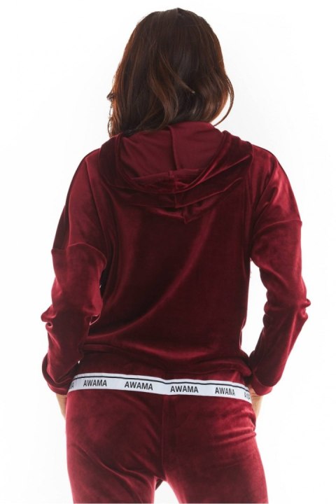 Bluza Damska Model A371 Bordo Welur - awama Bluza Damska Model A371 Bordo Welur - awama
