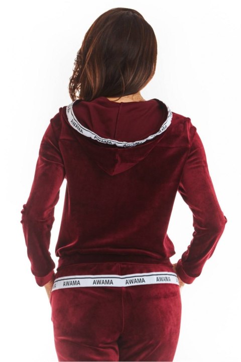 Bluza Damska Model A373 Bordo Welur - awama Bluza Damska Model A373 Bordo Welur - awama