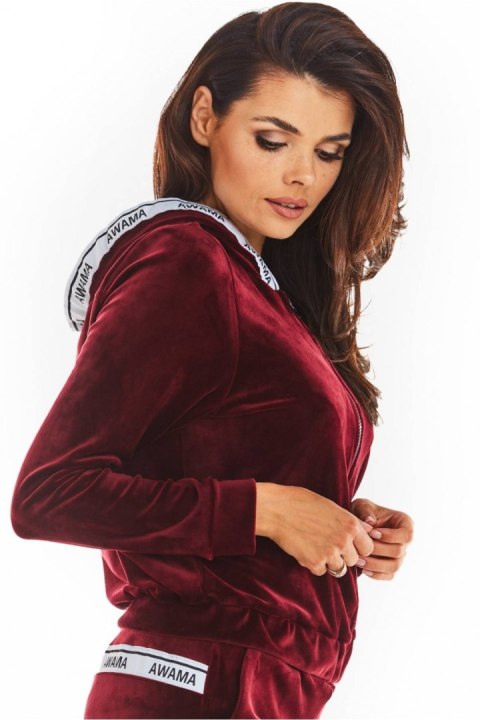 Bluza Damska Model A373 Bordo Welur - awama Bluza Damska Model A373 Bordo Welur - awama
