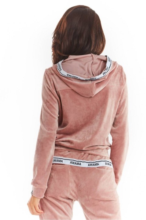 Bluza Damska Model A373 Pink Welur - awama Bluza Damska Model A373 Pink Welur - awama
