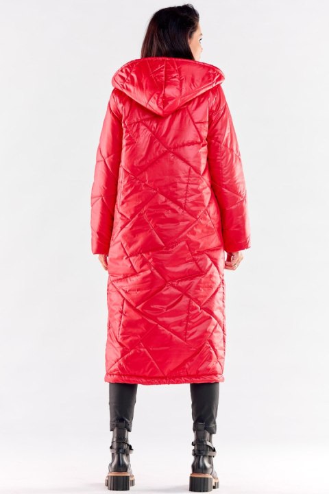 Płaszcz Damski Model A542 Red - awama Płaszcz Damski Model A542 Red - awama