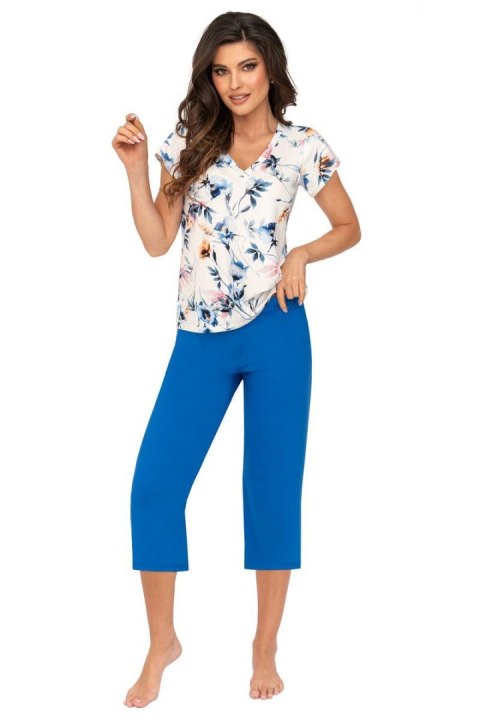 Piżama Damska Model Astrid 3/4 Cobalt - Donna Piżama Damska Model Astrid 3/4 Cobalt - Donna