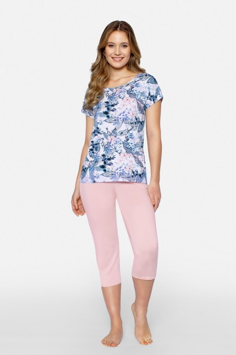 Piżama Damska Model Primavera Blue/Pink - Babella Piżama Damska Model Primavera Blue/Pink - Babella