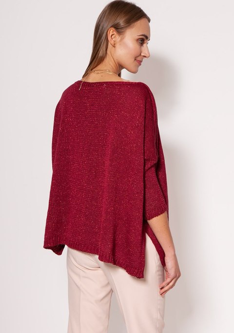 Sweter Damski Model SWE040 Bordo - MKM Sweter Damski Model SWE040 Bordo - MKM