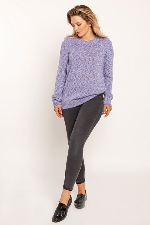 Sweter Damski Model SWE244 Blue Melange - MKM Sweter Damski Model SWE244 Blue Melange - MKM