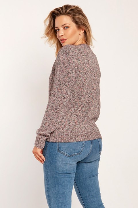 Sweter Damski Model SWE244 Pink Melange - MKM Sweter Damski Model SWE244 Pink Melange - MKM