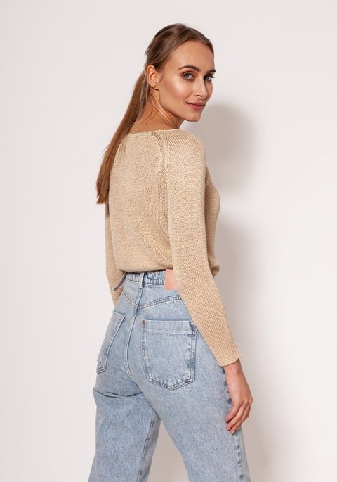 Sweter Damski Model SWE298 Beige - MKM Sweter Damski Model SWE298 Beige - MKM