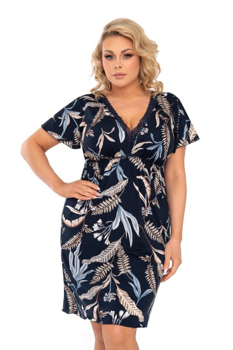 Koszulka nocna Koszula Nocna Model Helen Plus Dark Blue - Donna Koszulka nocna Koszula Nocna Model Helen Plus Dark Blue - Donna