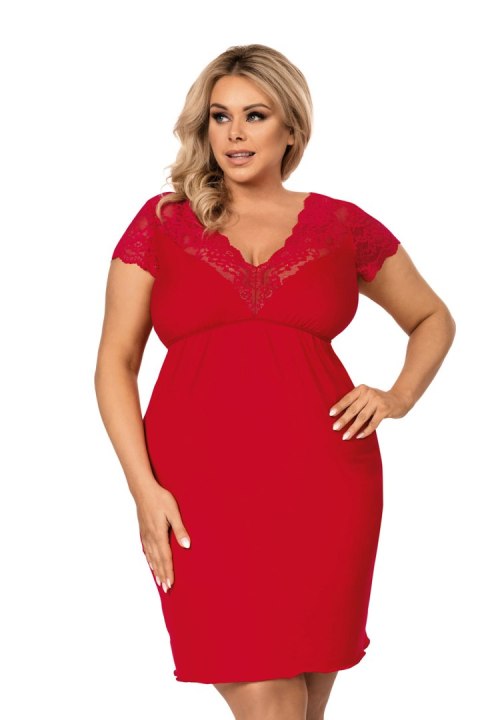 Koszulka nocna Koszula Nocna Model Tess plus Red - Donna Koszulka nocna Koszula Nocna Model Tess plus Red - Donna