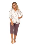 Piżama Damska Model Belinda 3/4 Plus Ecru - Donna