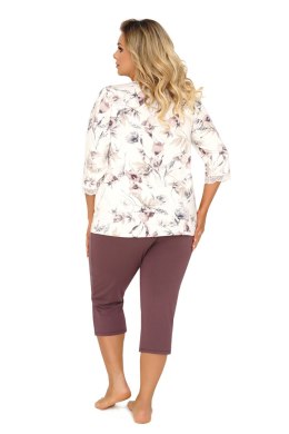 Piżama Damska Model Belinda 3/4 Plus Ecru - Donna