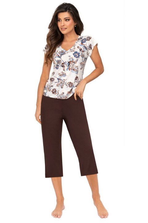 Piżama Damska Model Naomi 3/4 Brown - Donna Piżama Damska Model Naomi 3/4 Brown - Donna