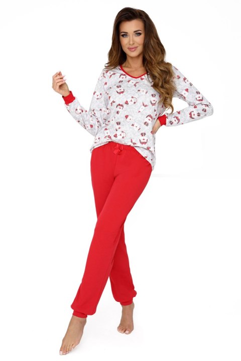 Piżama Damska Model Teddy Ecru/Red - Donna Piżama Damska Model Teddy Ecru/Red - Donna