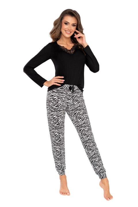 Piżama Damska Model Zebra Long Black - Donna Piżama Damska Model Zebra Long Black - Donna