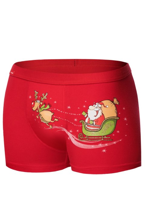 Bokserki Model Santas Sleigh 007/67 Red - Cornette Bokserki Model Santas Sleigh 007/67 Red - Cornette