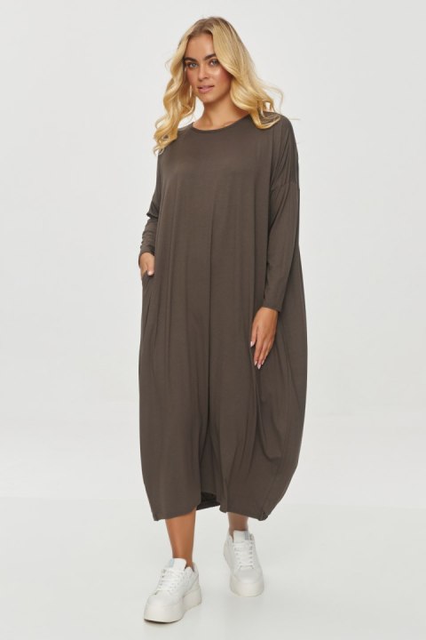 Sukienka Model M839 Brown - Makadamia Sukienka Model M839 Brown - Makadamia