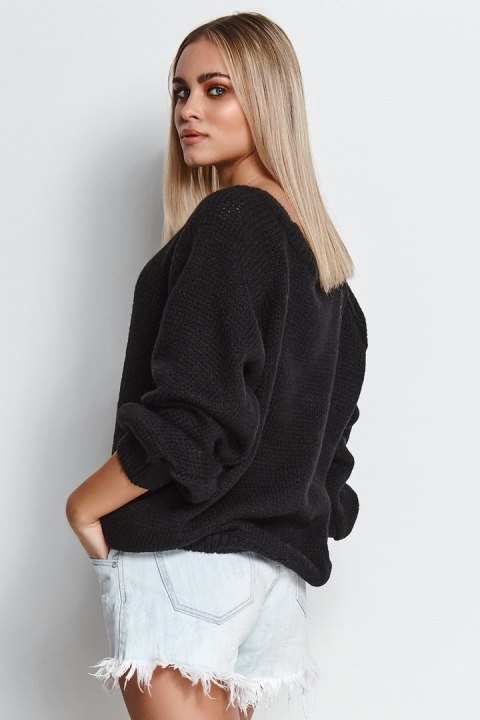 Sweter Damski Model S114 Black - Makadamia Sweter Damski Model S114 Black - Makadamia