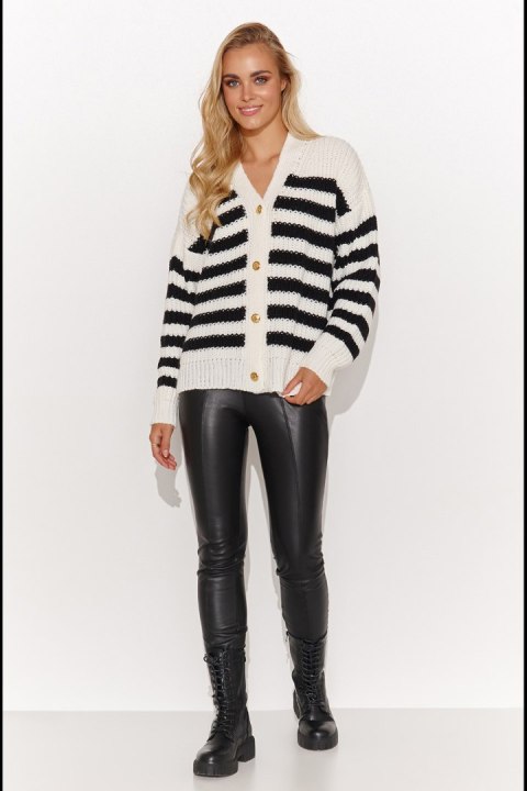 Sweter Damski Model S139 Ecru/Black - Makadamia Sweter Damski Model S139 Ecru/Black - Makadamia