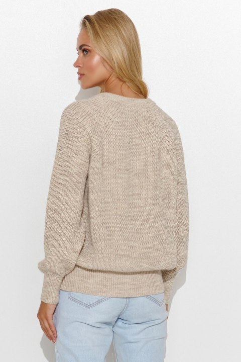 Sweter Damski Model S140 Beige Melange - Makadamia Sweter Damski Model S140 Beige Melange - Makadamia