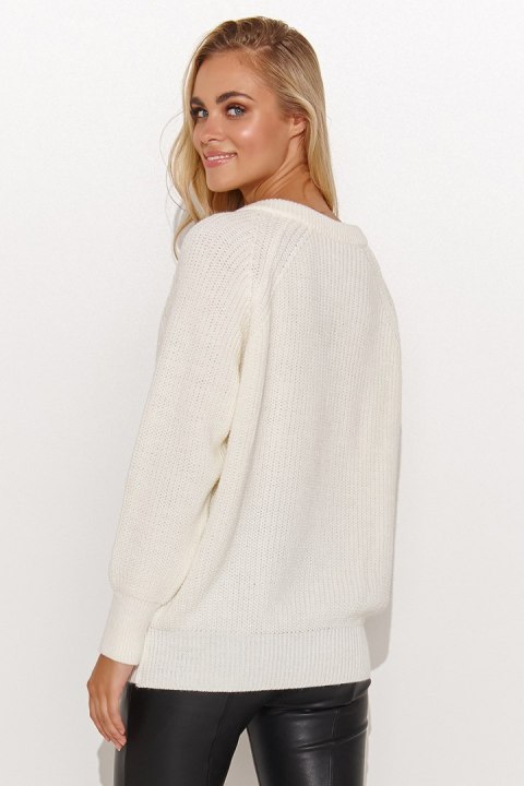 Sweter Damski Model S140 Śmietana - Makadamia Sweter Damski Model S140 Śmietana - Makadamia