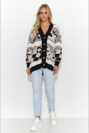 Sweter Damski Model S143 Nude/Cream/Black - Makadamia