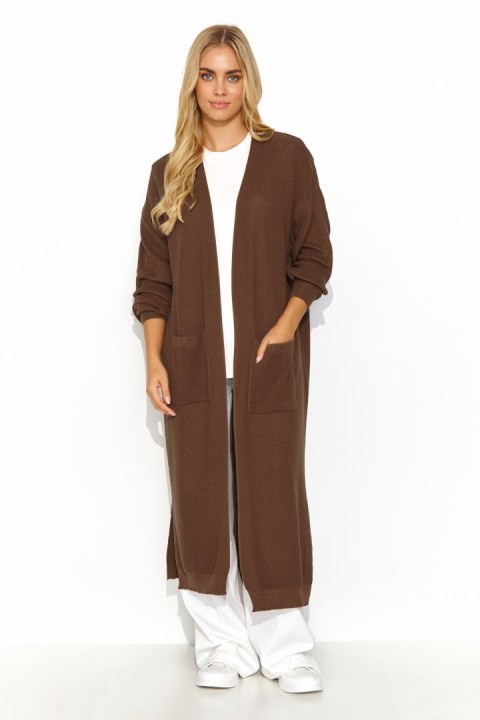 Sweter Kardigan Model S146 Czekolada - Makadamia Sweter Kardigan Model S146 Czekolada - Makadamia