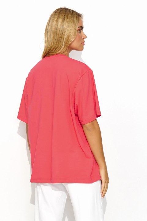 T-shirt Damski Model M826 Coral - Makadamia T-shirt Damski Model M826 Coral - Makadamia