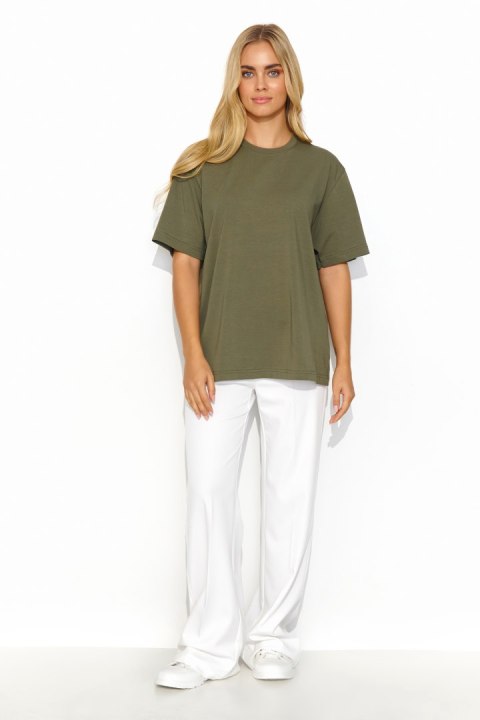 T-shirt Damski Model M826 Khaki - Makadamia T-shirt Damski Model M826 Khaki - Makadamia