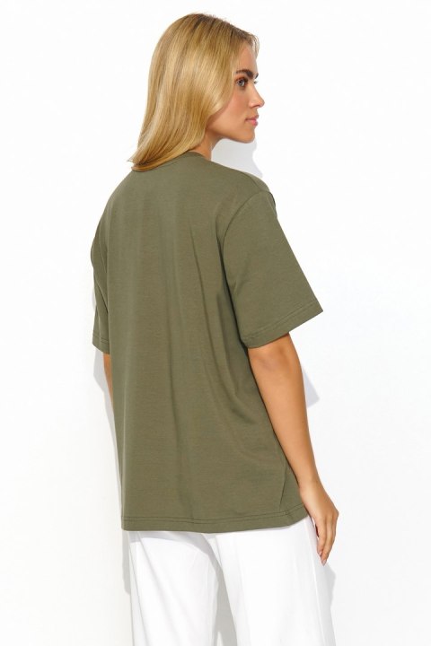 T-shirt Damski Model M826 Khaki - Makadamia T-shirt Damski Model M826 Khaki - Makadamia