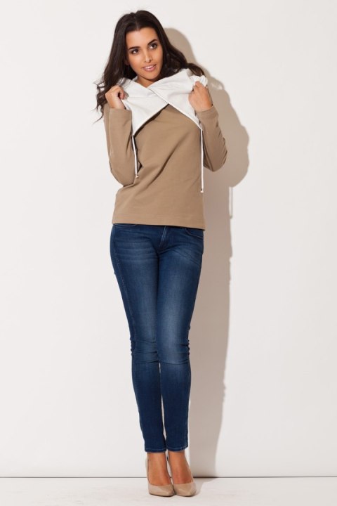 Bluza Damska Model K140 Beige - Katrus Bluza Damska Model K140 Beige - Katrus