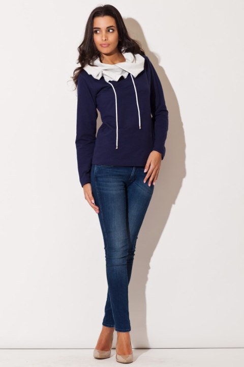 Bluza Damska Model K140 Navy - Katrus Bluza Damska Model K140 Navy - Katrus