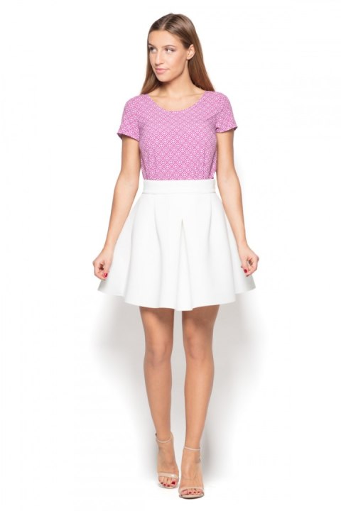 Bluzka Model K411 Wzór 37 Pink - Katrus Bluzka Model K411 Wzór 37 Pink - Katrus