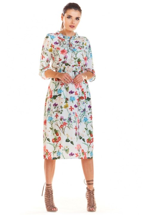 Sukienka Model M201 Flowers Ecru - Infinite You Sukienka Model M201 Flowers Ecru - Infinite You