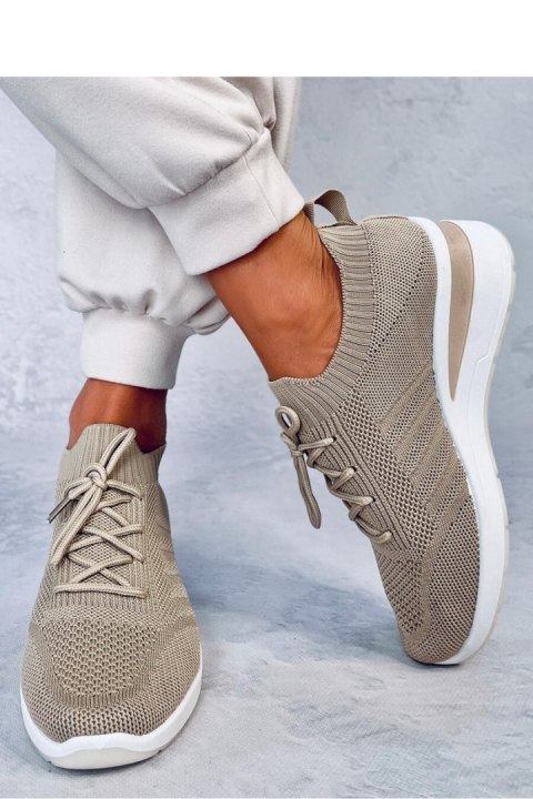 Buty sportowe na koturnie LEAKES KHAKI - Inello Buty sportowe na koturnie LEAKES KHAKI - Inello