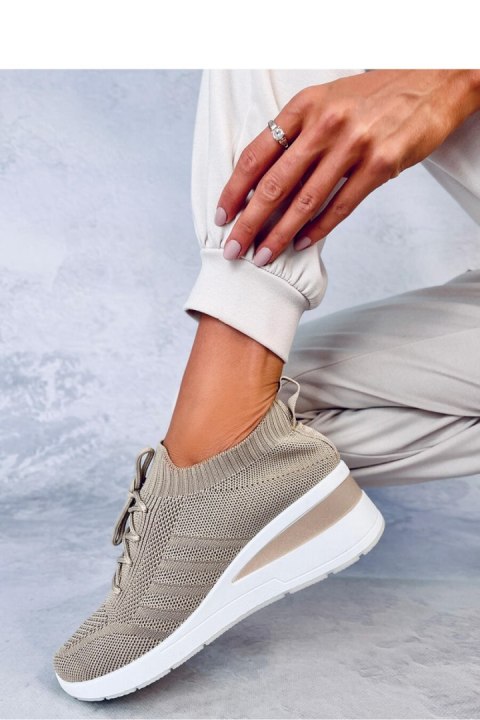 Buty sportowe na koturnie LEAKES KHAKI - Inello Buty sportowe na koturnie LEAKES KHAKI - Inello