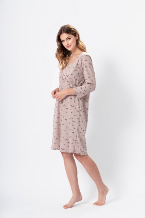 Koszulka nocna Koszula Nocna Model Majka 1385 Beige - M-Max Koszulka nocna Koszula Nocna Model Majka 1385 Beige - M-Max