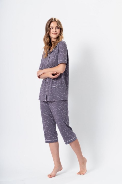 Piżama Damska Model Halima 1374 Plus Size Grey Perła - M-Max Piżama Damska Model Halima 1374 Plus Size Grey Perła - M-Max
