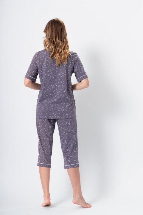 Piżama Damska Model Halima 1374 Plus Size Grey Perła - M-Max Piżama Damska Model Halima 1374 Plus Size Grey Perła - M-Max